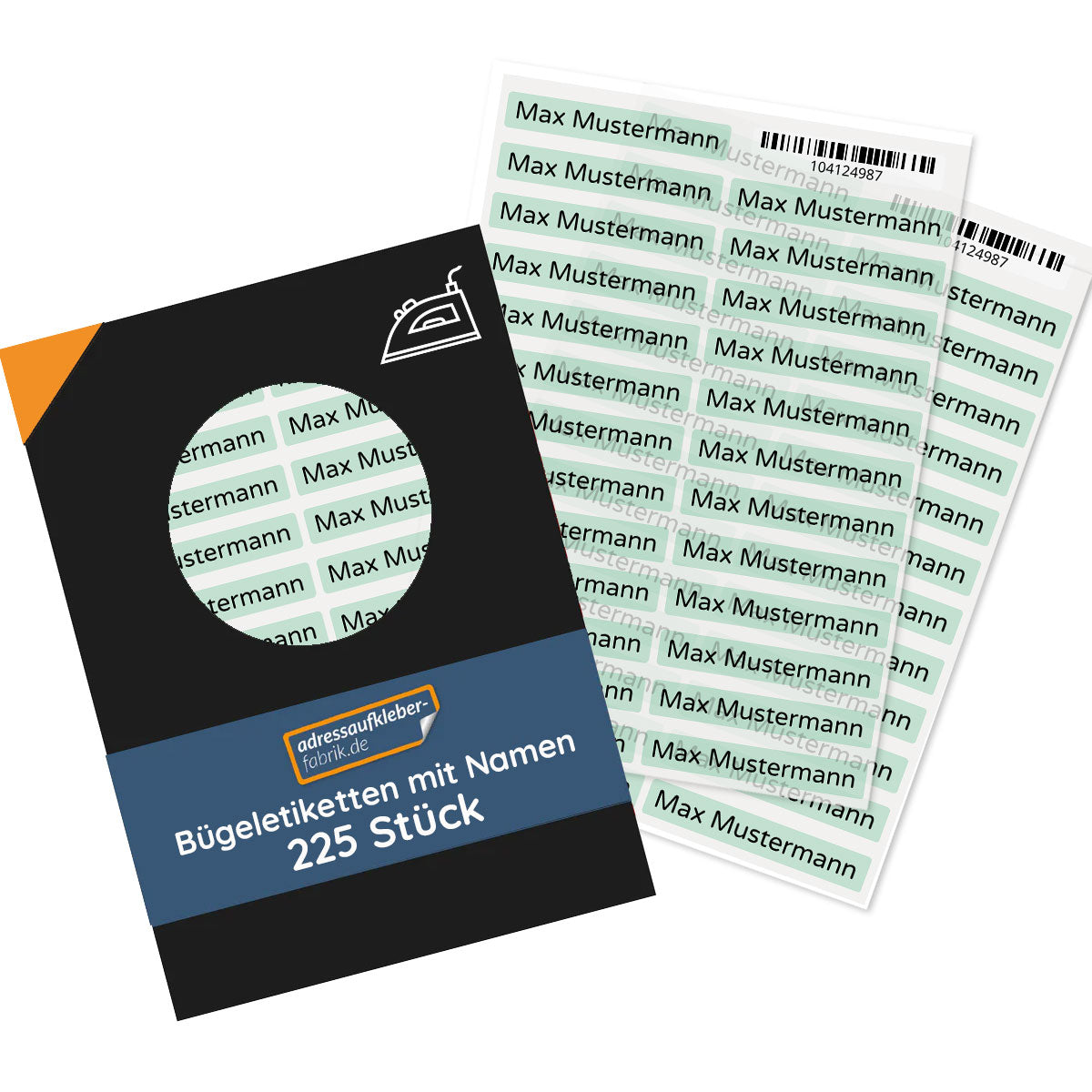 Bügeletiketten mit Namen (52x9 mm 225 Stück zum Aufbügeln) - adressaufkleber-fabrik.de
