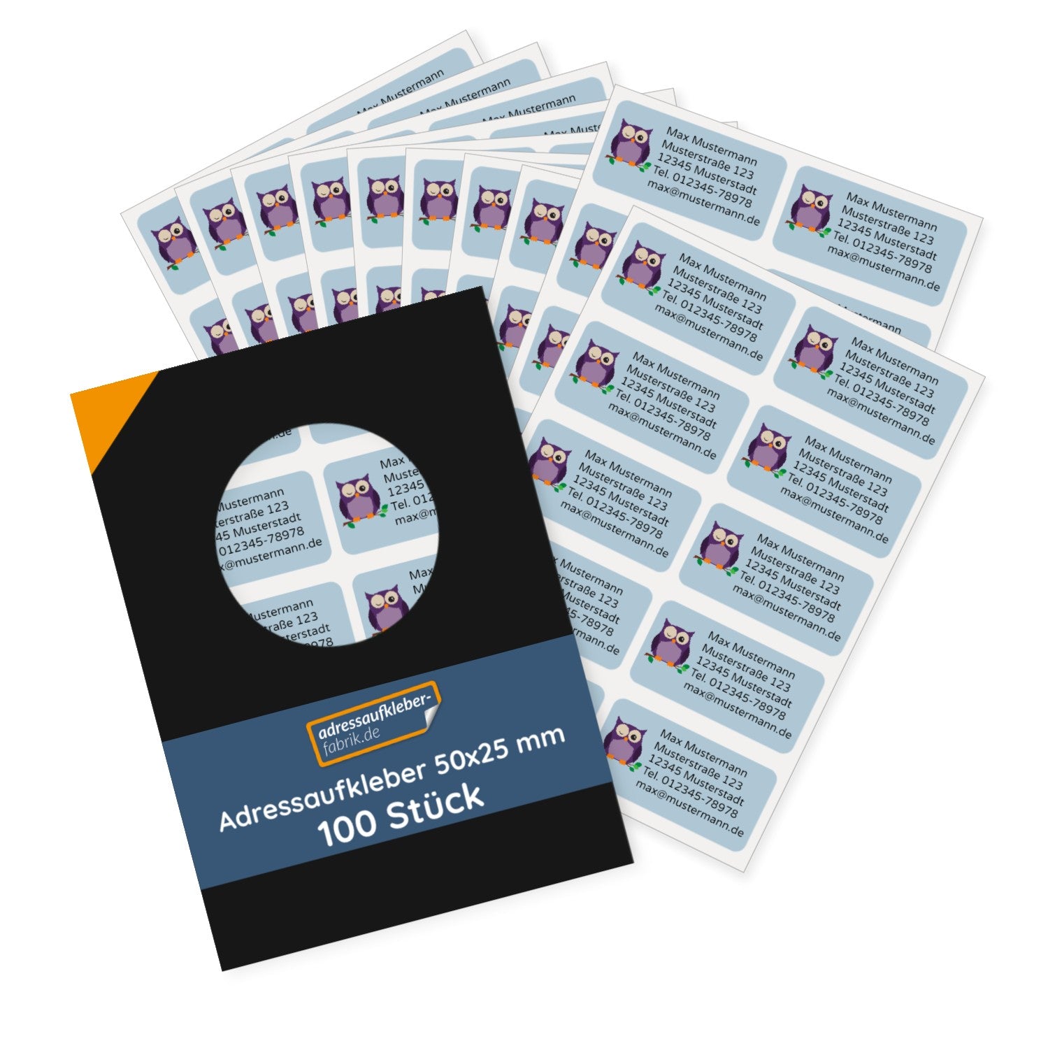 Adressaufkleber mit Kindermotiv mit Mappe