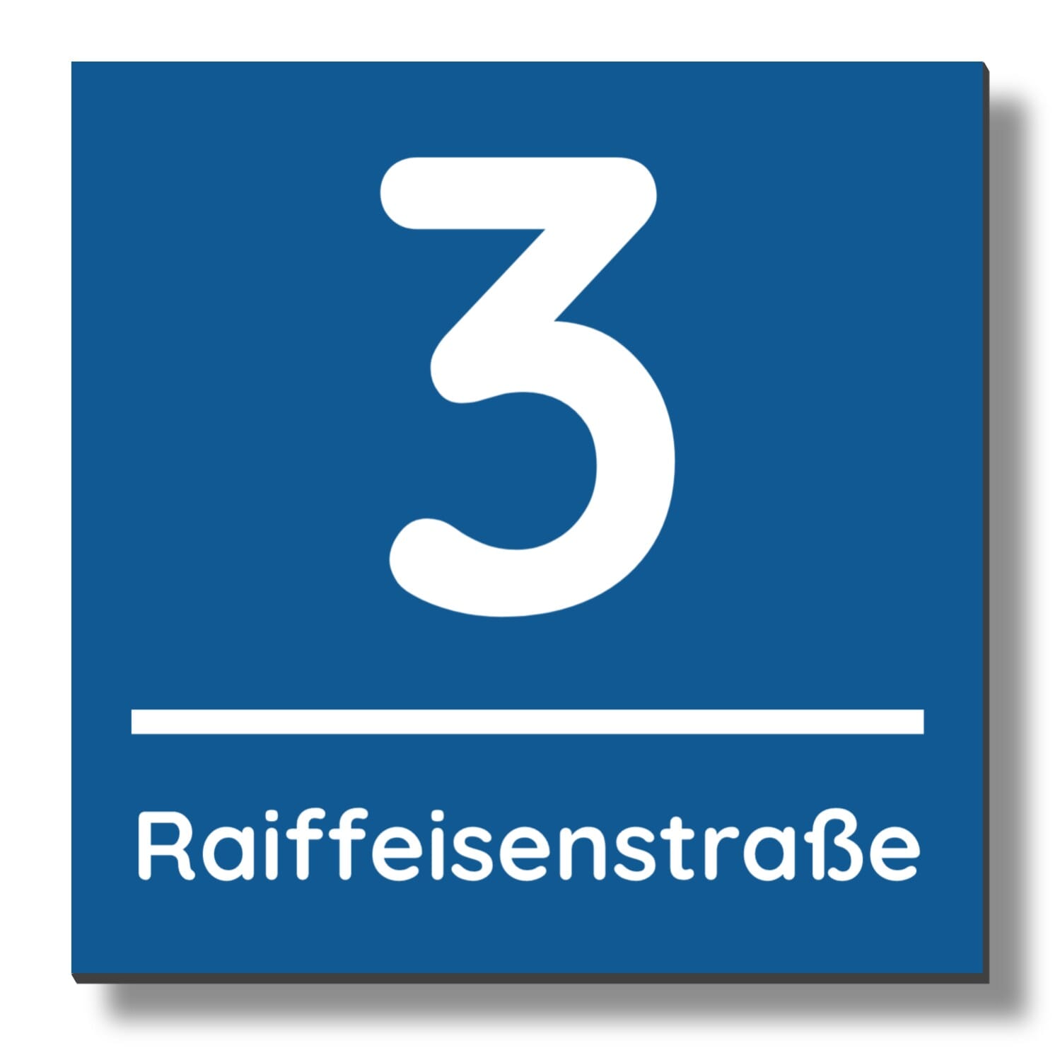 Individuelles Hausnummern-Schild 20x20 cm - adressaufkleber-fabrik.de