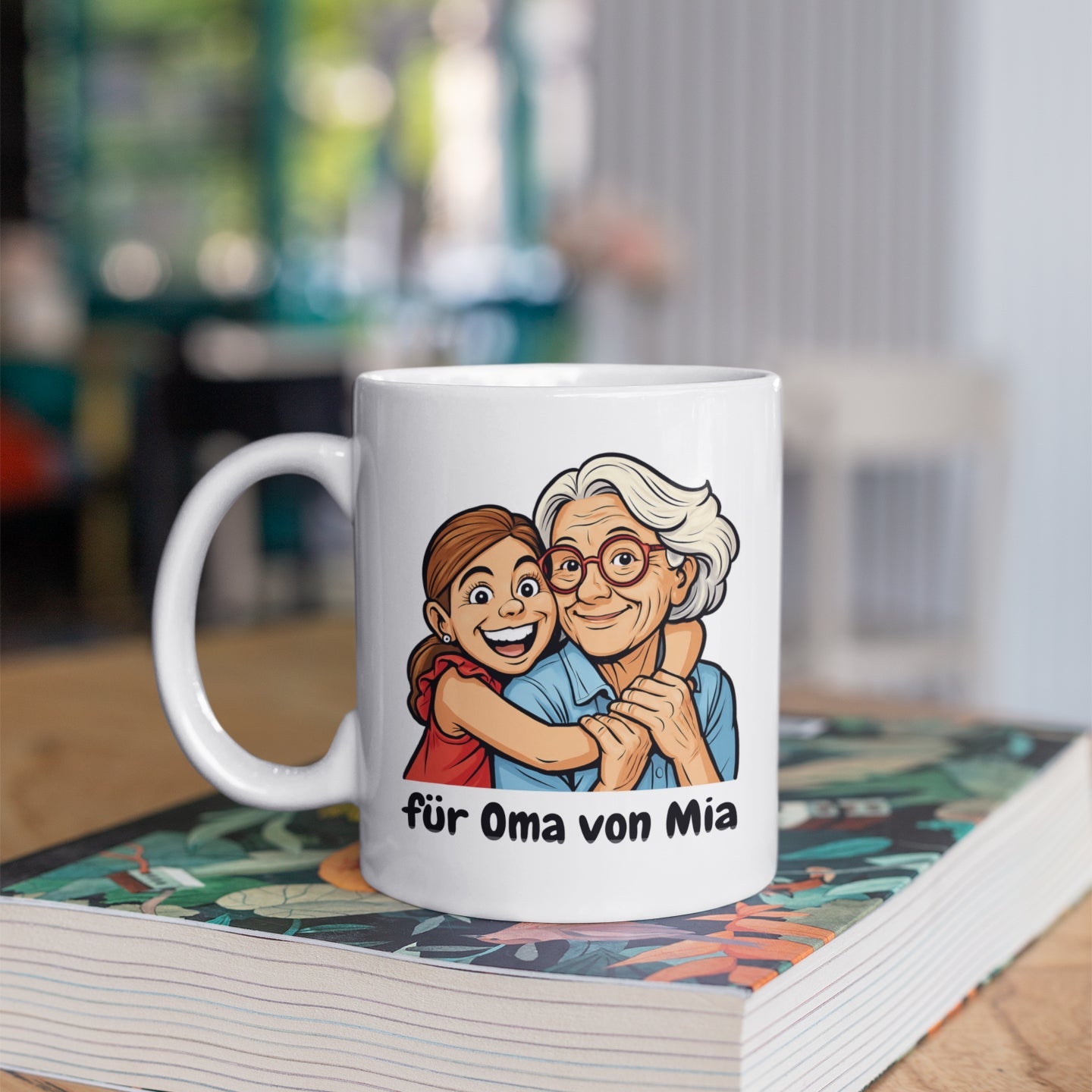 Personalisierte Keramiktasse mit Namen & Karikatur – Individuell bedruckte Tasse als Geschenkidee - adressaufkleber-fabrik.de