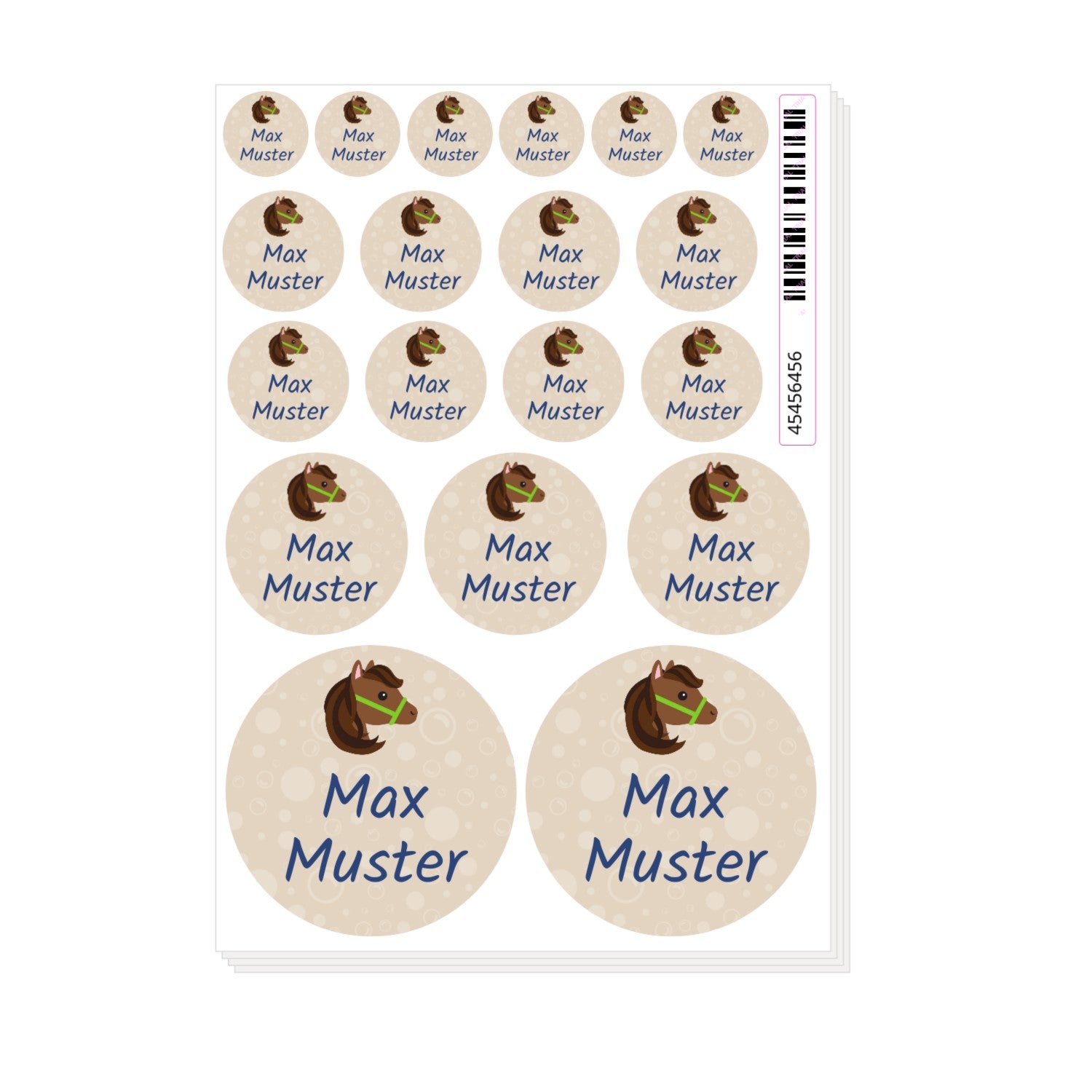 Runde Namensaufkleber versch. Größen 53 Stück - adressaufkleber-fabrik.de