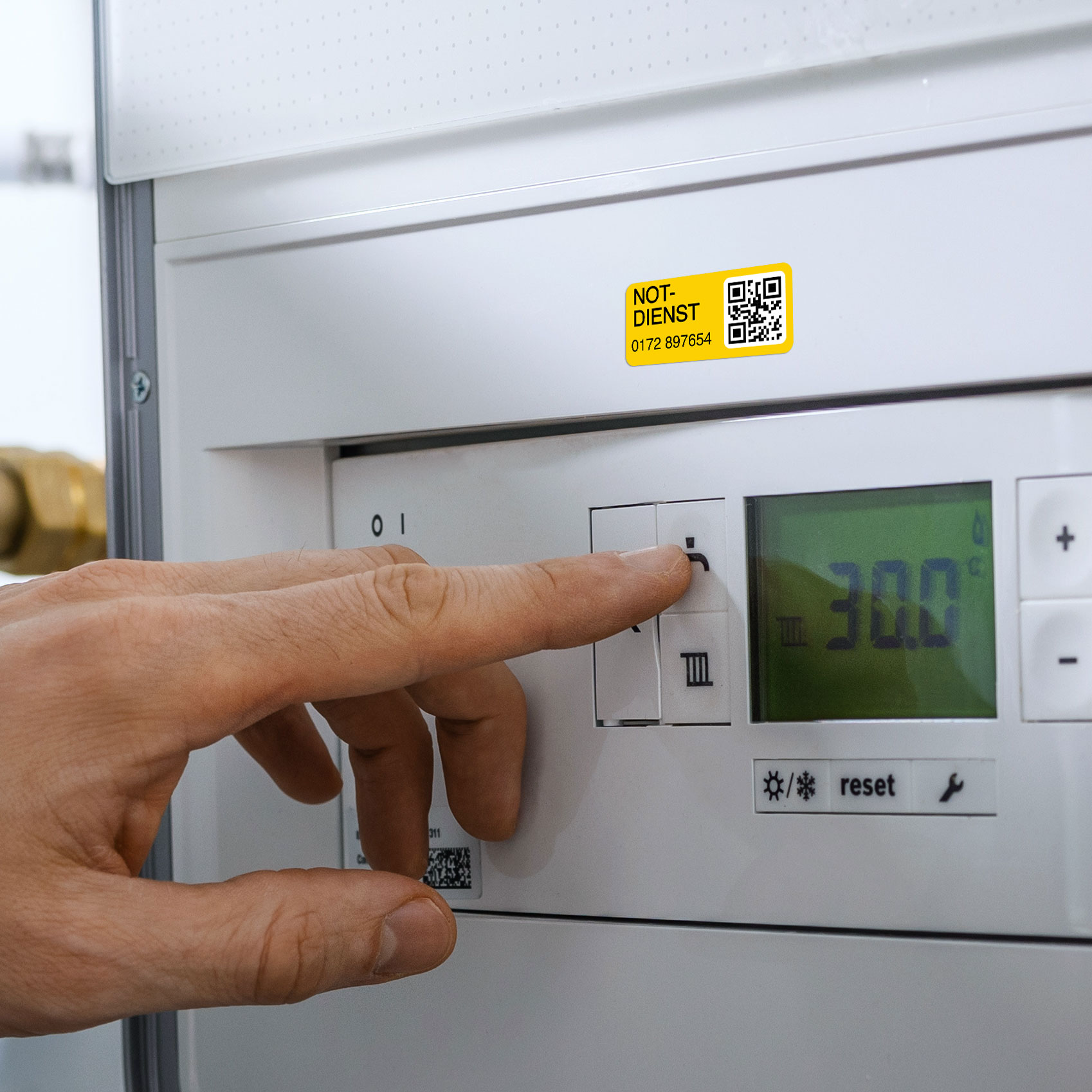 Notfallkontakt-Aufkleberset mit Name, Telefonnummer & Adresse, stark haftend, 60x13 + 30x13 mm