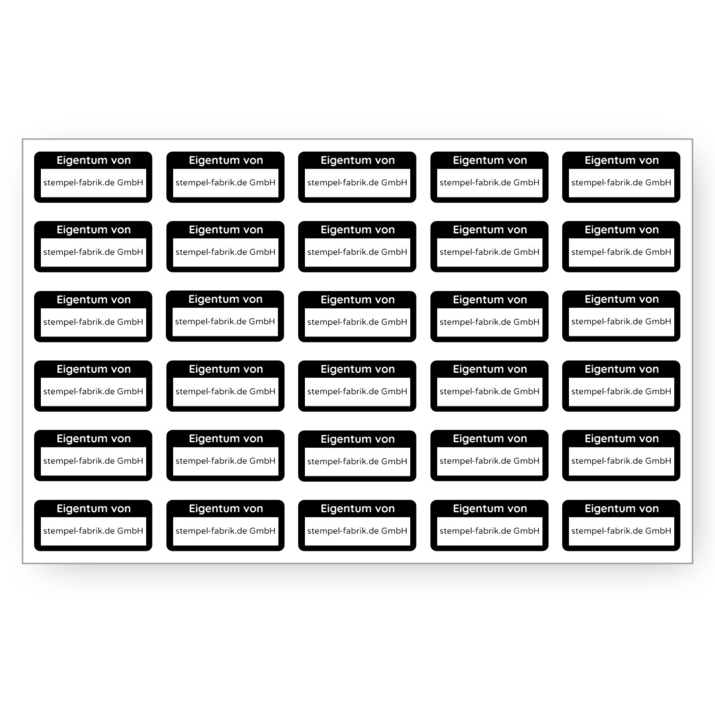 Eigentum Aufkleber (30 Stück 30x13 mm) - adressaufkleber-fabrik.de