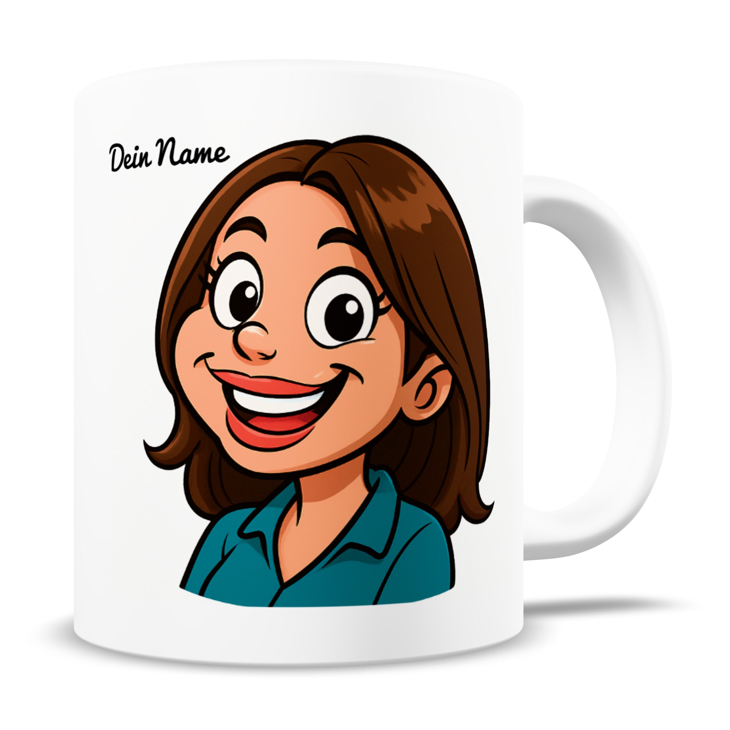 Personalisierte Keramiktasse mit Namen & Karikatur – Individuell bedruckte Tasse als Geschenkidee