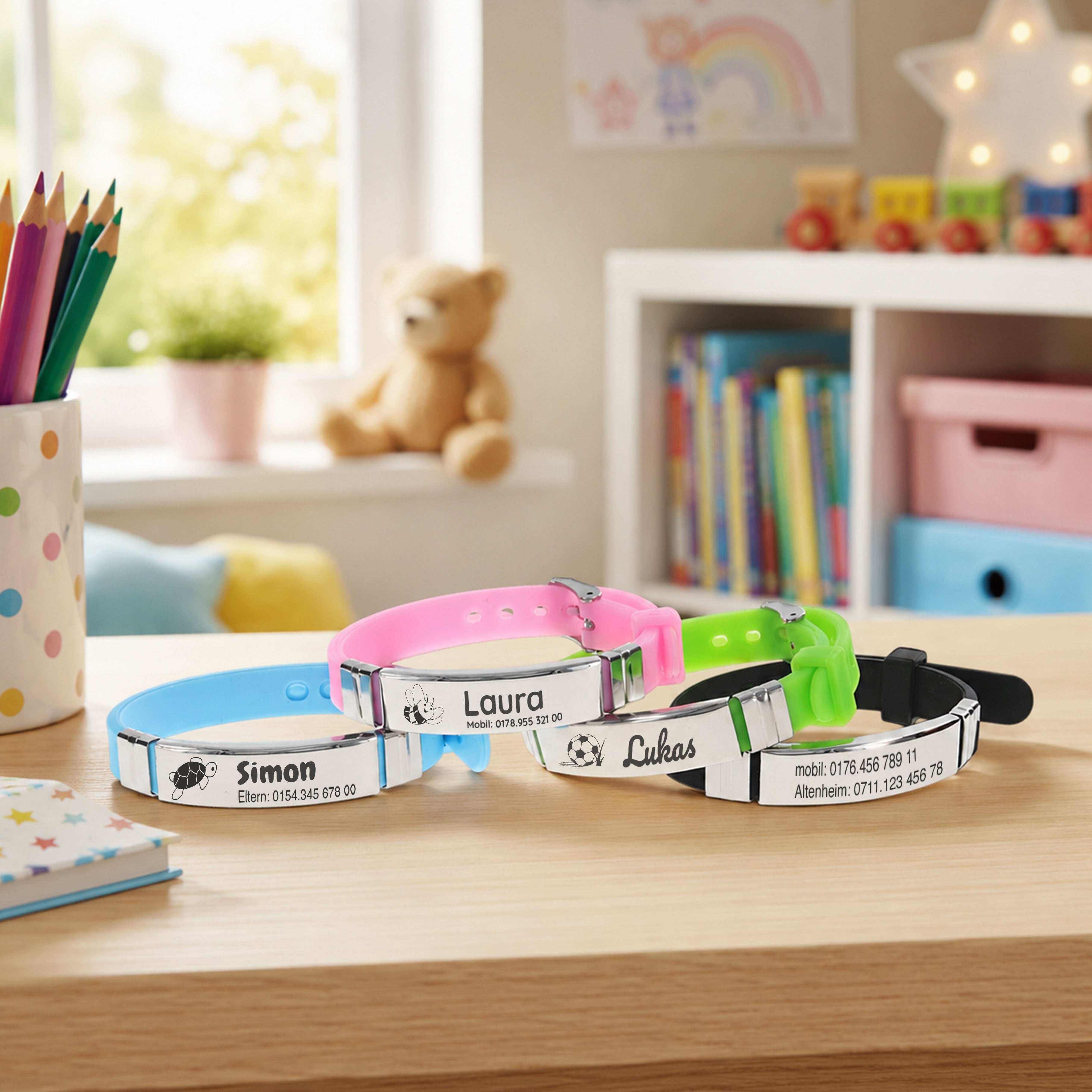 SOS-Armband für Kinder und Senioren / Kinderarmband in 4 Farben