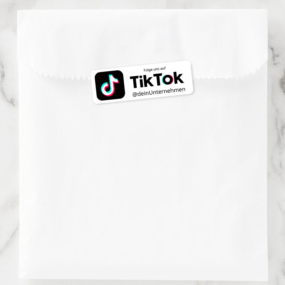 Social-Media Aufkleber TikTok individuell - Set (2 Bögen / 72 Stück 60x20 mm)