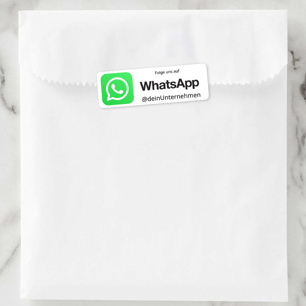 Social-Media Aufkleber WhatsApp individuell - Set (2 Bögen / 72 Stück 60x20 mm)