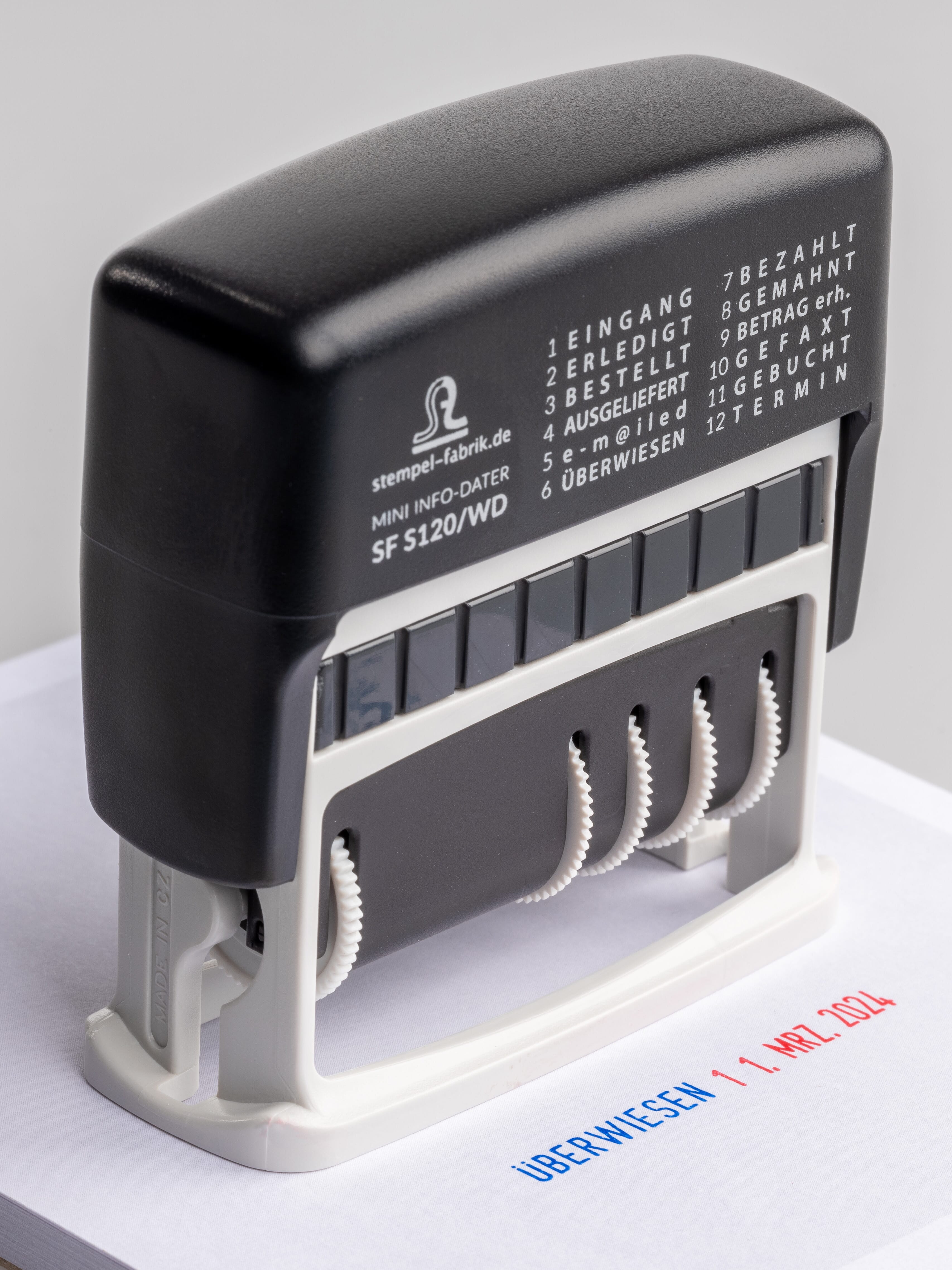 STEMPEL-FABRIK Datumstempel Mini-Info-Dater-SF S120/WD