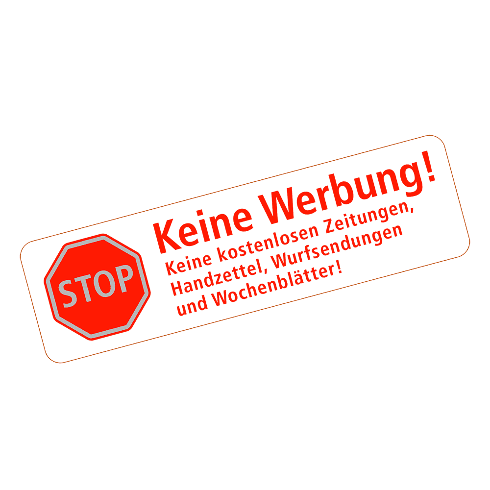 Aufkleberbogen "Keine Werbung" (5 Bögen mit je 16 Aufkleber) - adressaufkleber-fabrik.de