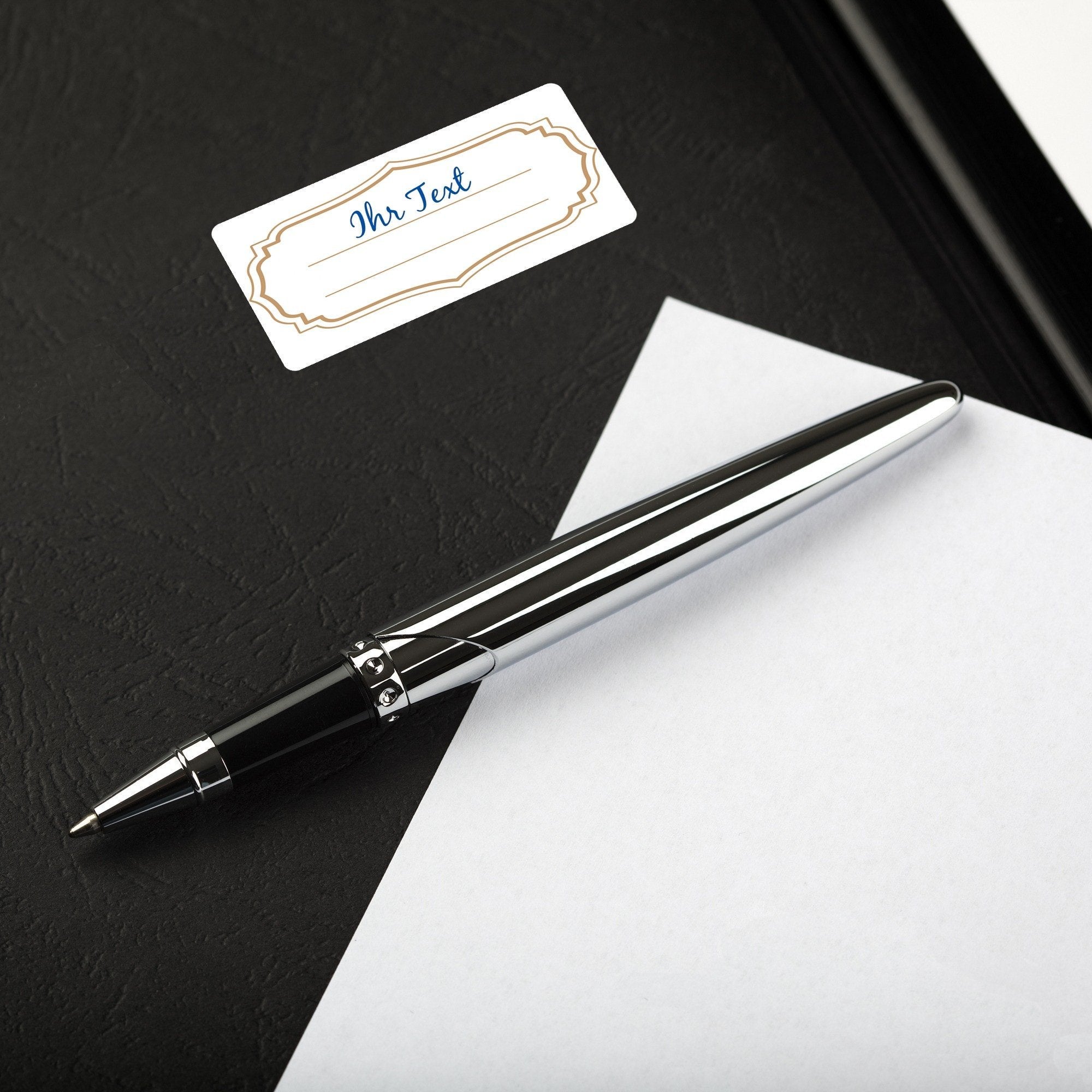 Personalisierbare Motivaufkleber "Rahmen" im Spenderkarton 250 Stück - adressaufkleber-fabrik.de