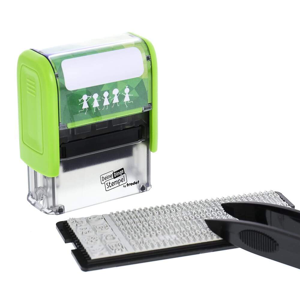 Trodat Deine Dinge Stempel DIY (zum Selbersetzen/ Typo, 37x14 mm) - adressaufkleber-fabrik.de