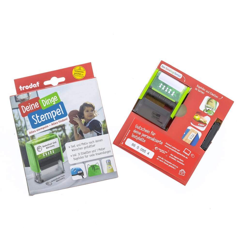 Trodat Deine Dinge Stempel mit Textplattengutschein (37x14 mm - 4 Zeilen) - adressaufkleber-fabrik.de