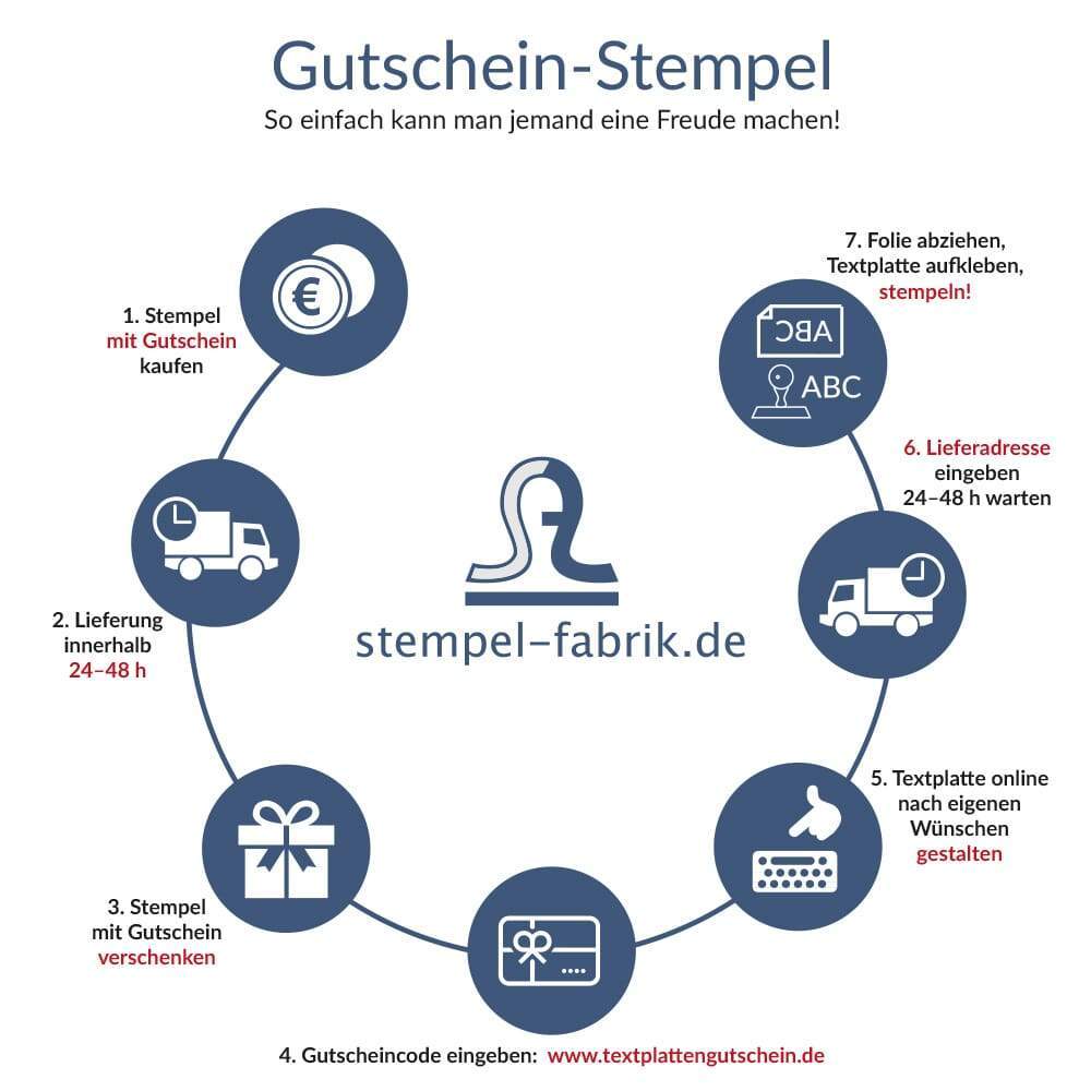Trodat Deine Dinge Stempel mit Textplattengutschein (37x14 mm - 4 Zeilen) - adressaufkleber-fabrik.de