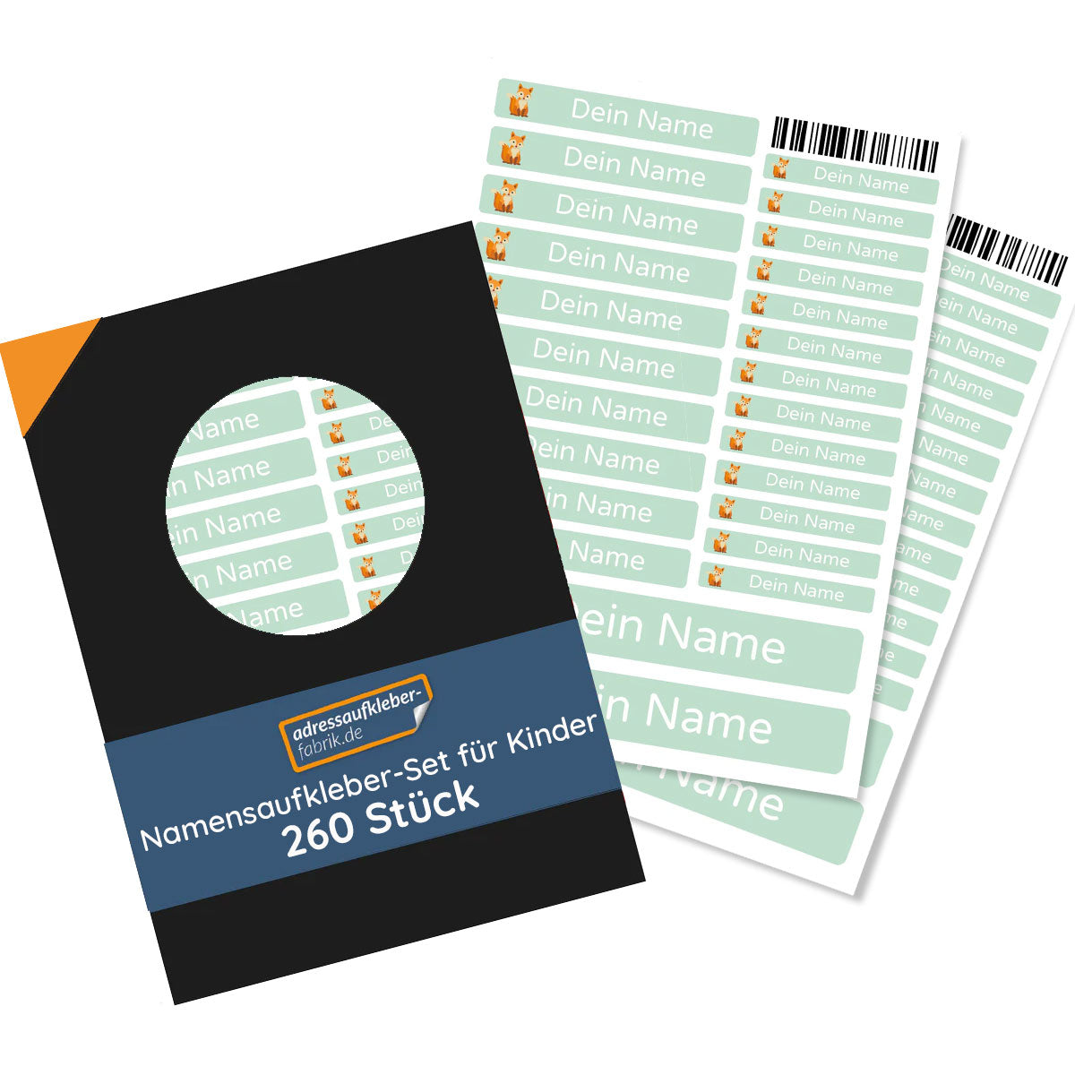 Namensaufkleber für Kinder (Set mit 260 Aufklebern in verschiedenen Größen) - adressaufkleber-fabrik.de