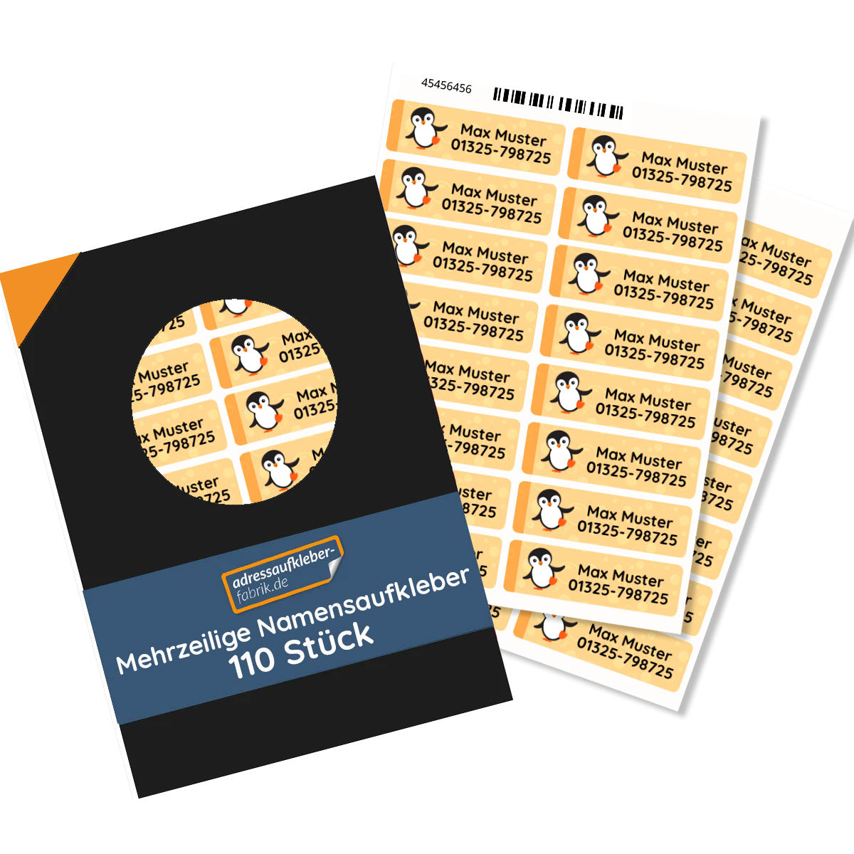Mehrzeilige Namensaufkleber 110 Stück 50x15 mm - adressaufkleber-fabrik.de