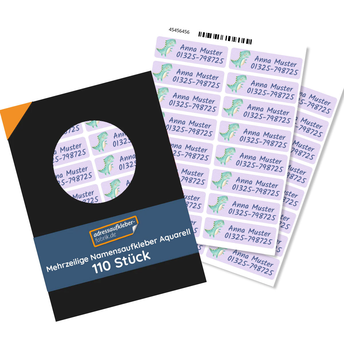Mehrzeilige Namensaufkleber Aquarell (110 Stück 50x15 mm) - adressaufkleber-fabrik.de