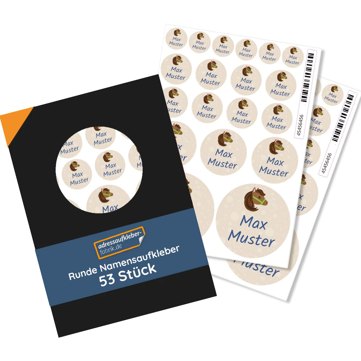 Runde Namensaufkleber versch. Größen 53 Stück - adressaufkleber-fabrik.de