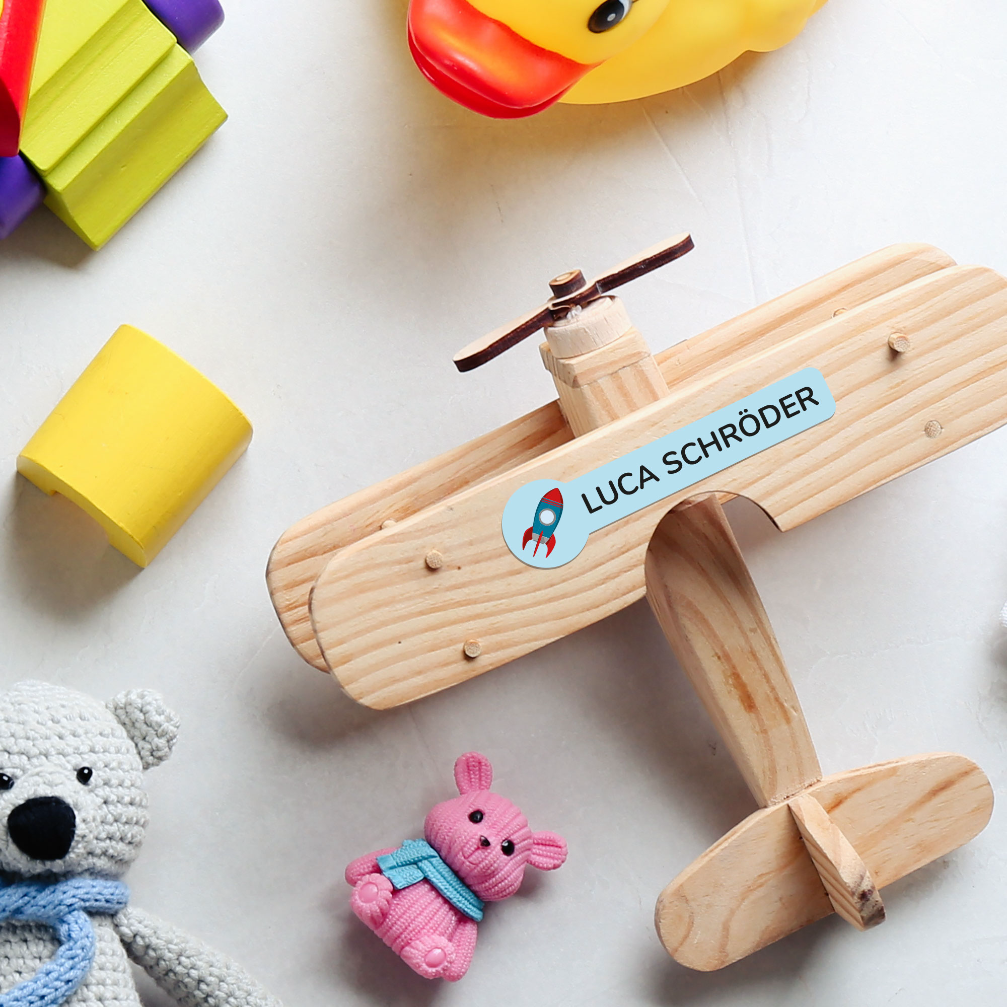 Namensaufkleber für Kinder mit großem Motiv, 160 Stück, Set