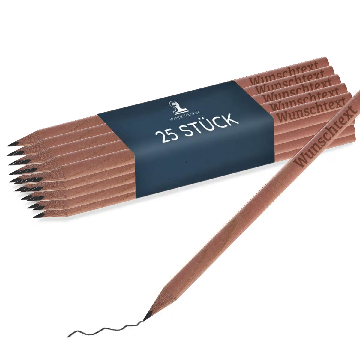 Lasergravierte Dreikant-Bleistifte (25 Stück)