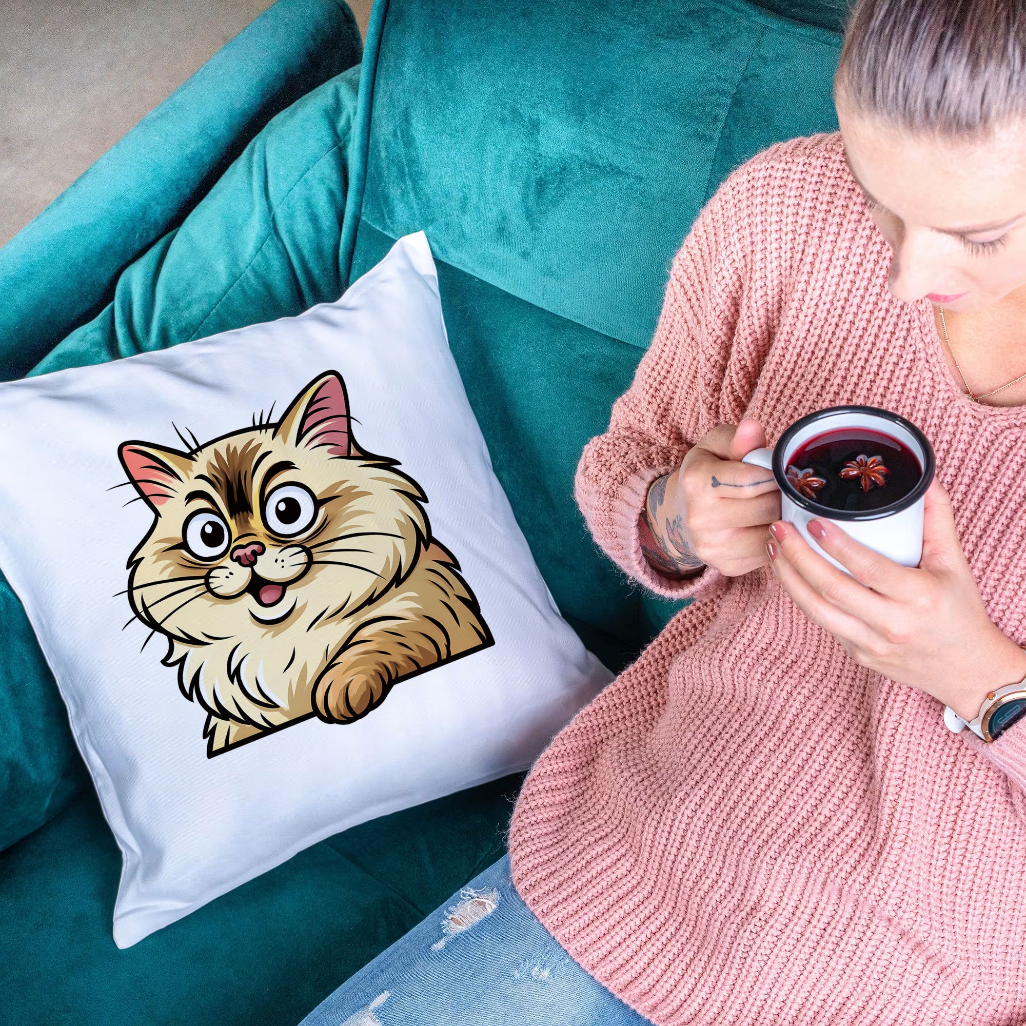 Kissenbezug mit Karikatur & Individualisierung