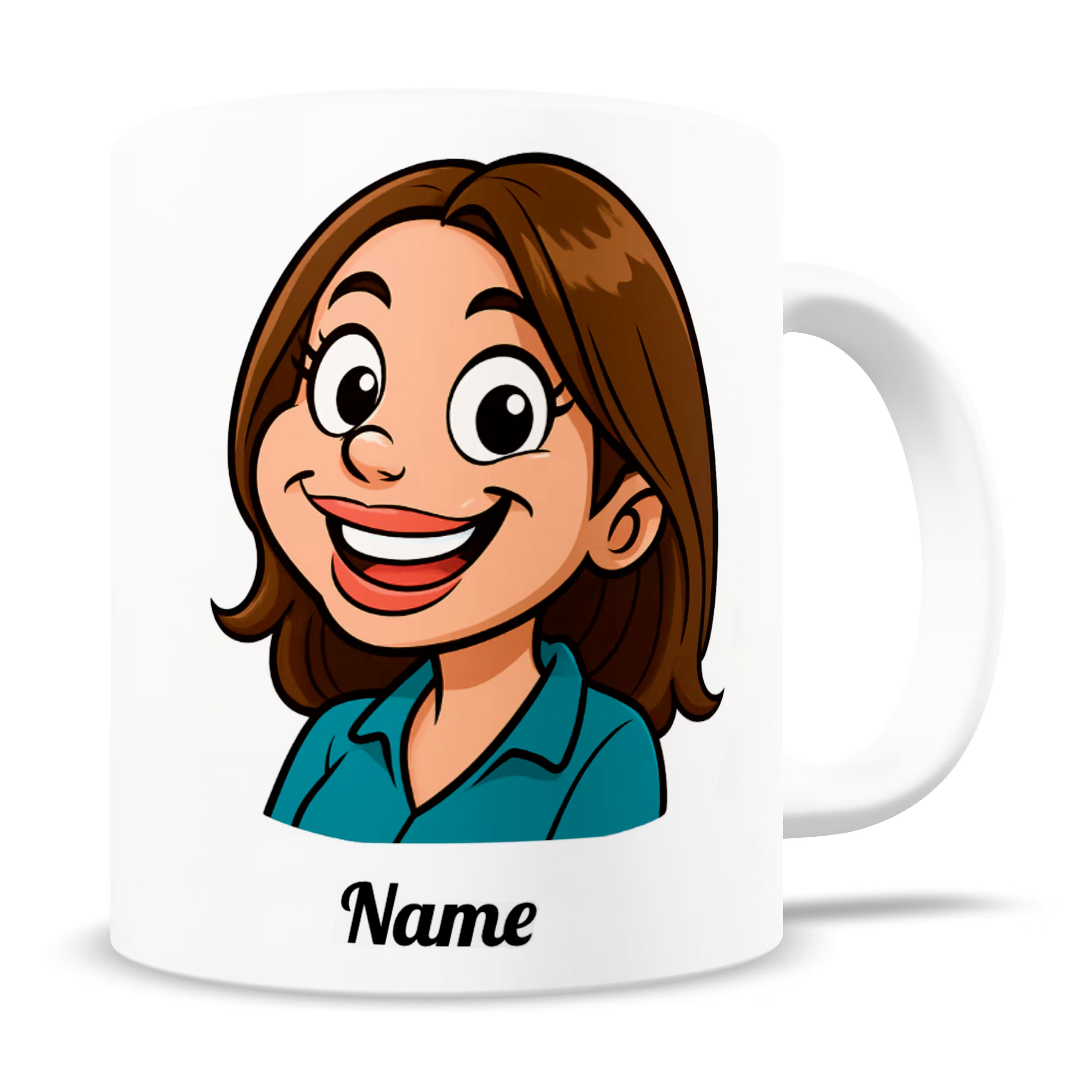 Personalisierte Keramiktasse mit Namen & Karikatur – Individuell bedruckte Tasse als Geschenkidee