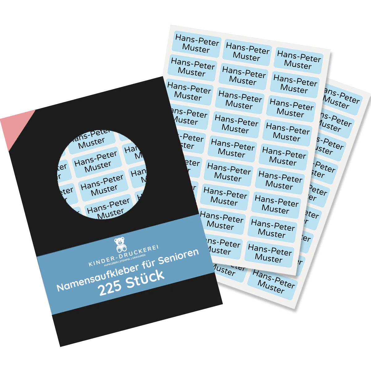 225 Stück Kleine Namensaufkleber 2-zeilig für Senioren (30x13 mm) - adressaufkleber-fabrik.de