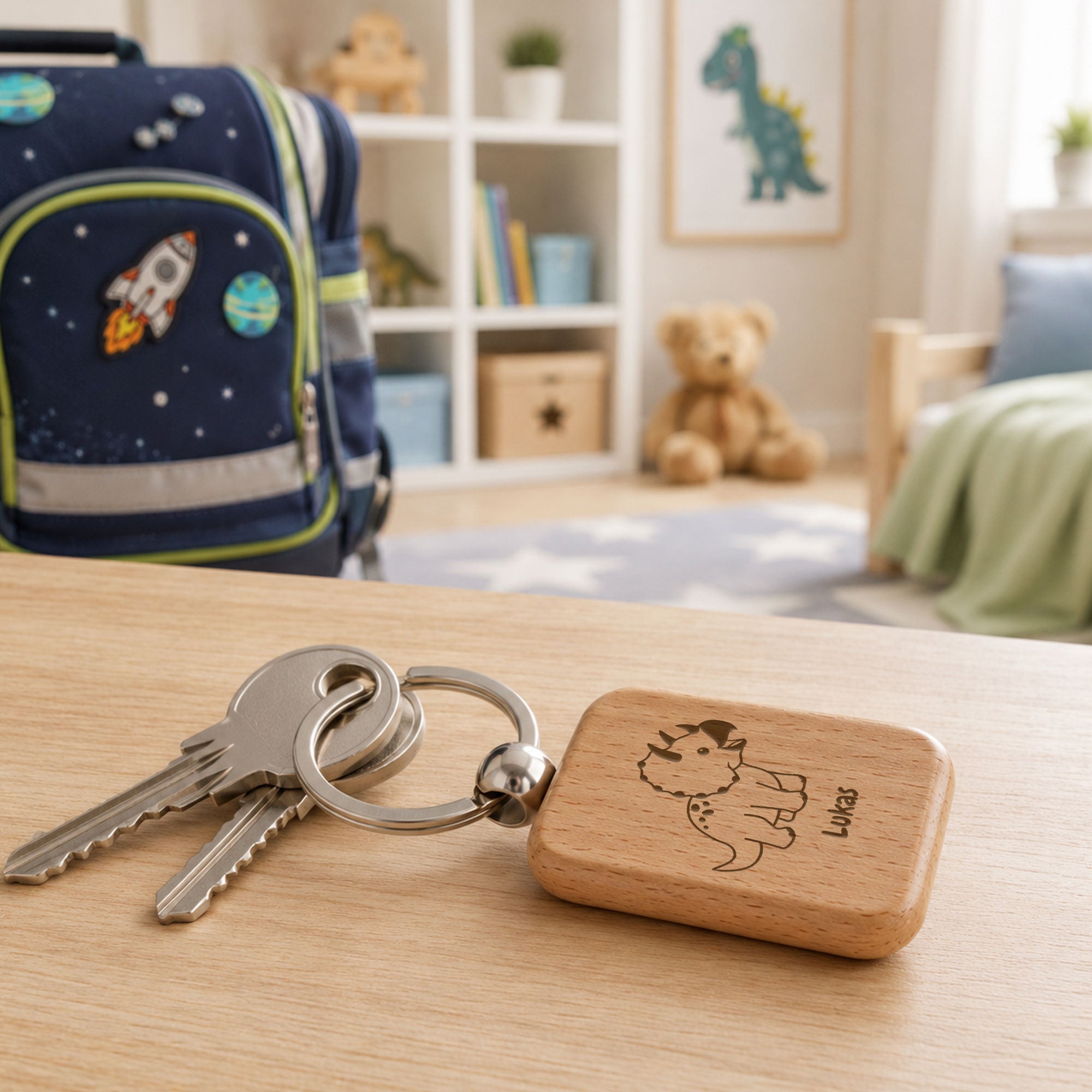 Holz Schlüsselanhänger mit Gravur – individuell gestalten