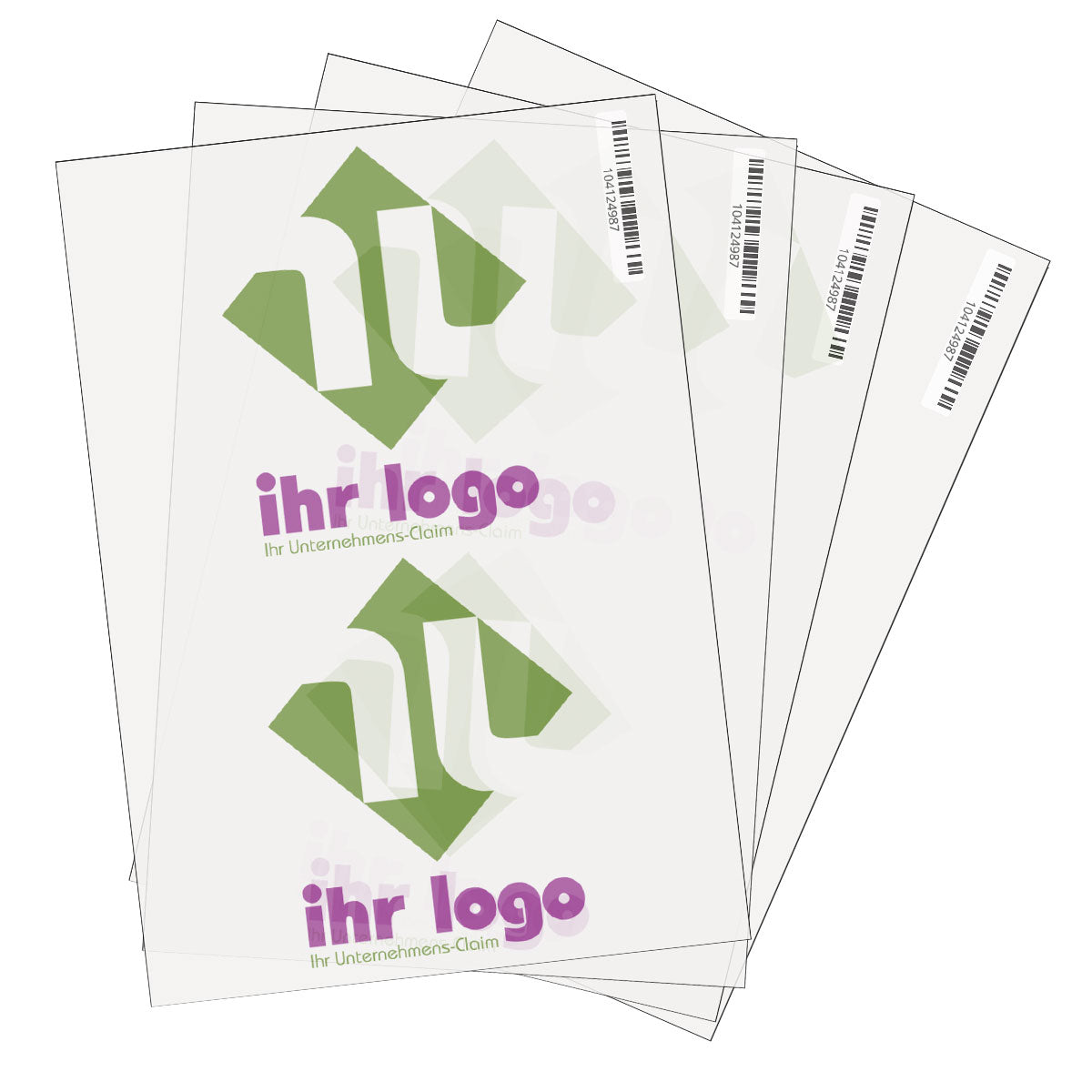 Logo-Bügeletiketten 100 × 100 mm individuell gestalten