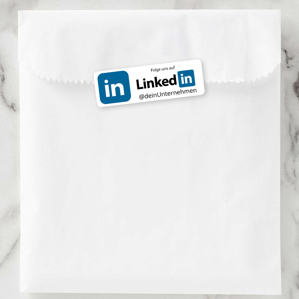 Social-Media Aufkleber LinkedIn individuell - Set (2 Bögen / 72 Stück 60x20 mm)