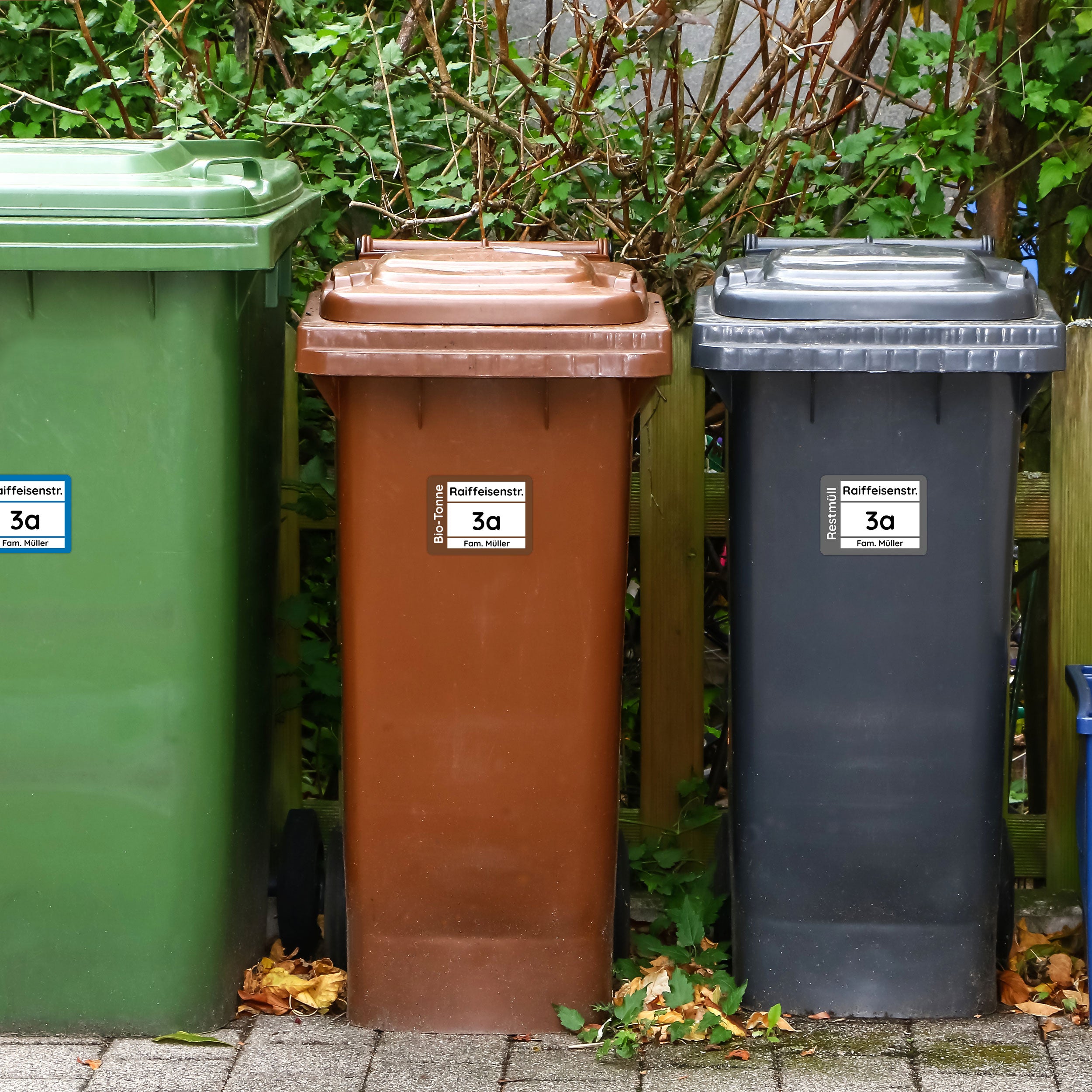 Mülltonnenaufkleber Set (4 Stück) – individuell gestaltbar, 19 x 14 cm - adressaufkleber-fabrik.de