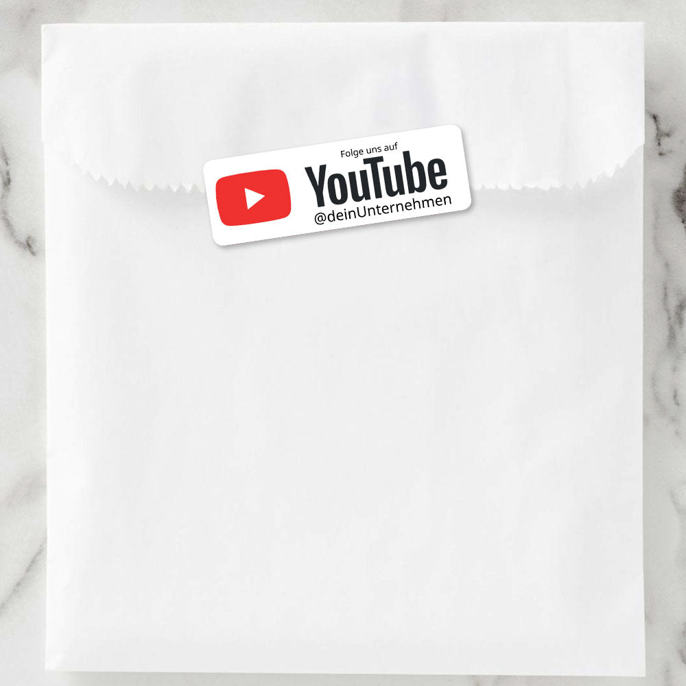 Social-Media Aufkleber YouTube individuell - Set (2 Bögen / 72 Stück 60x20 mm)