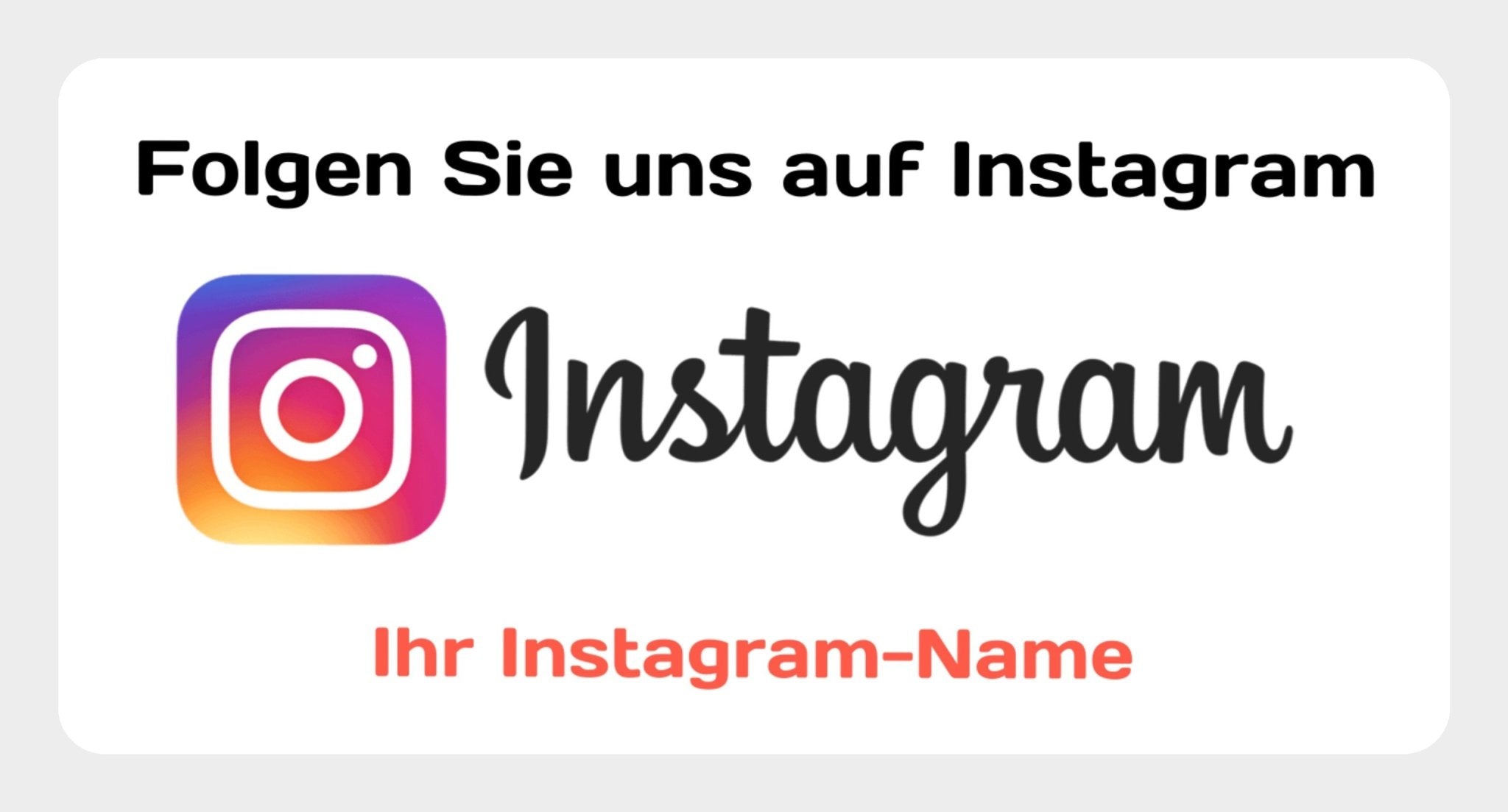 Instagram-Aufkleber im Spenderkarton 60x30 mm Template #6 - adressaufkleber-fabrik.de